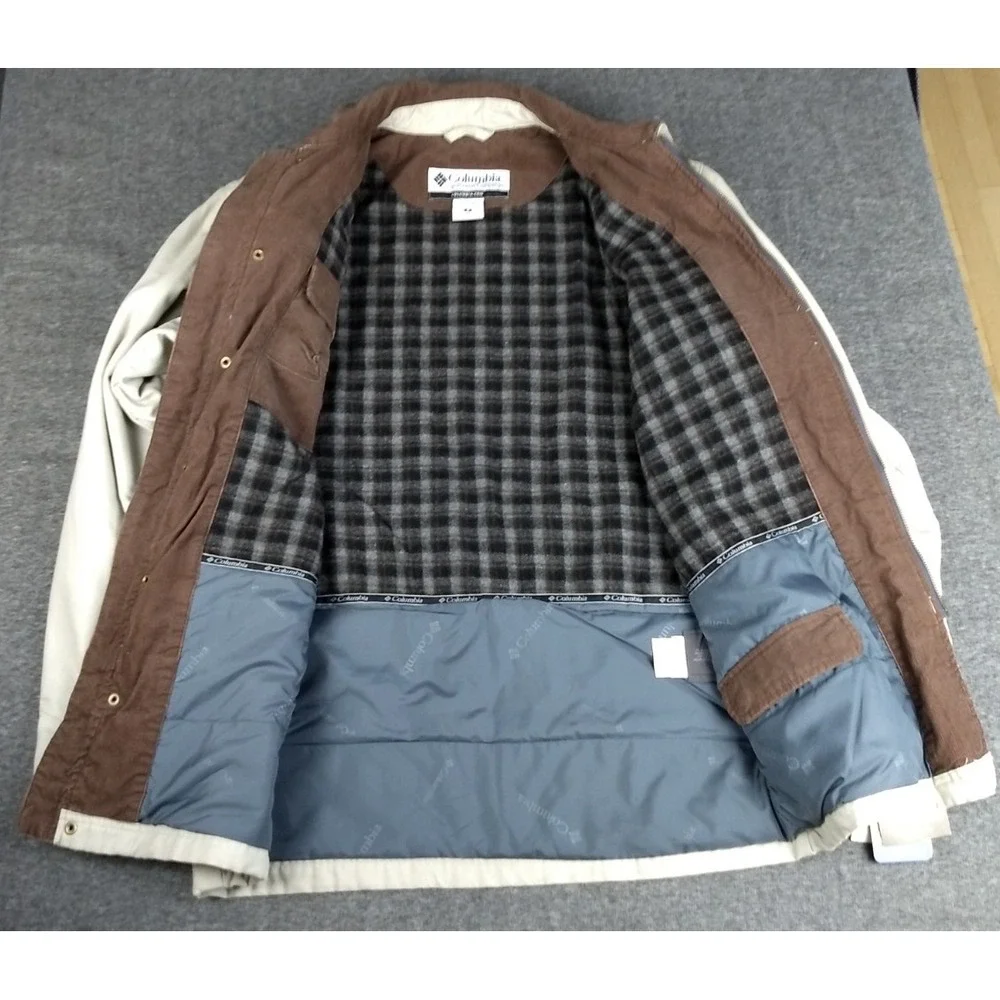 Columbia Chore Field Coat Corduroy Cinder Cone II Parka Fossil Kahki Flannel NWT